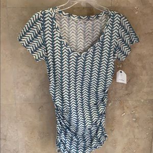 Caslon multi colored top with gathered sides